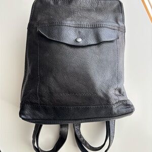 SPIKES & SPARROW Black Leather Backpack
